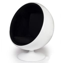 Кресло Ball chair белое с черной тканью
