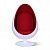 Кресло Egg Oval белое с красной тканью
